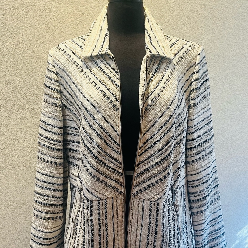 Chico's Textured Black and White Blazer